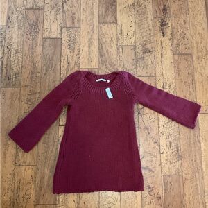 Soft Surroundings Burgundy Crew Neck Sweater